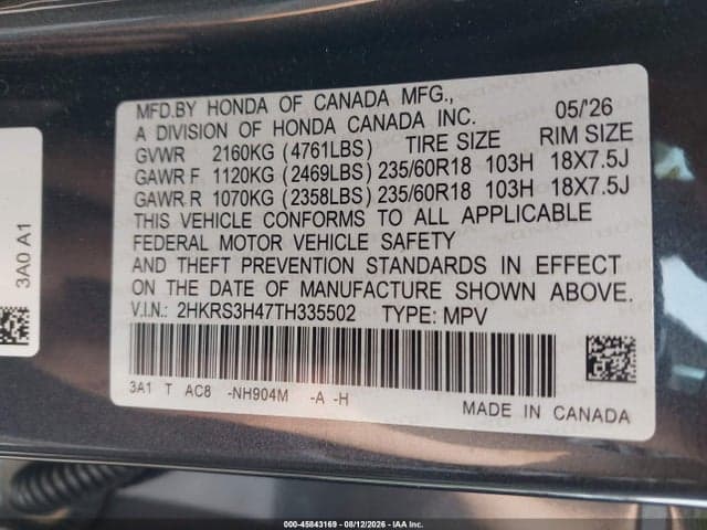 2026 HONDA CR-V EX 2WD 9