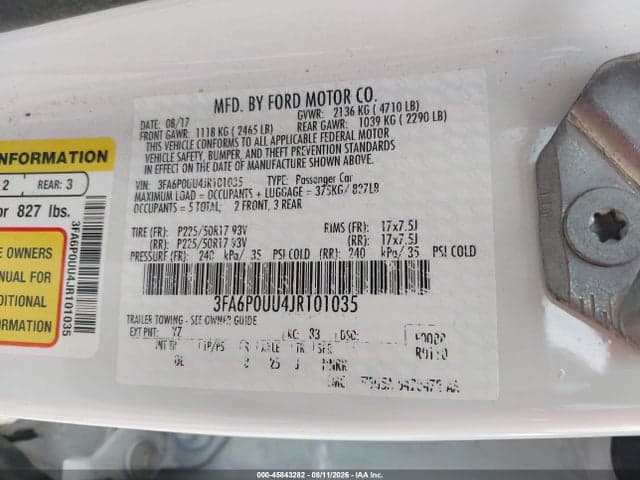 2018 FORD FUSION HYBRID S 9