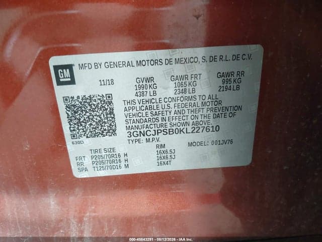 2019 CHEVROLET TRAX LT 9