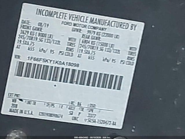 2019 FORD F-59 COMMERCIAL STRIPPED 8