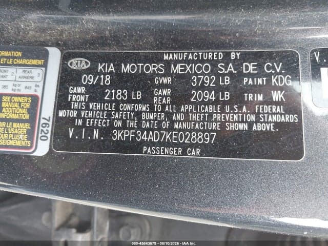 2019 KIA FORTE S 9