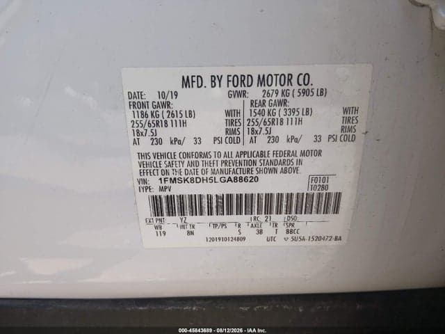 2020 FORD EXPLORER XLT 9