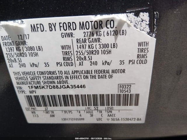 2018 FORD EXPLORER XLT 9