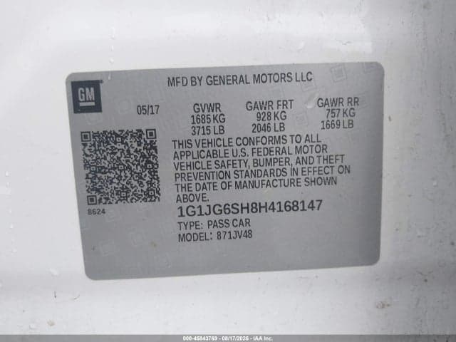 2017 CHEVROLET SONIC LT AUTO 9