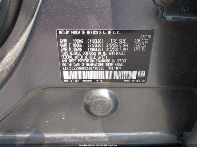 2018 HONDA HR-V EX 9