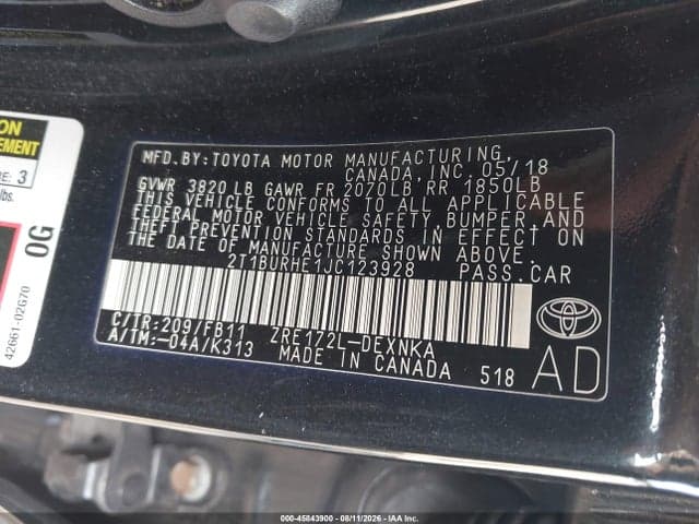2018 TOYOTA COROLLA LE 9