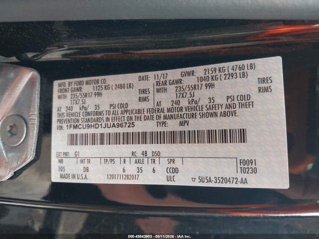 2018 FORD ESCAPE SEL 9