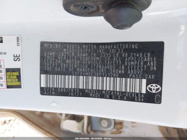 2024 TOYOTA COROLLA LE 9