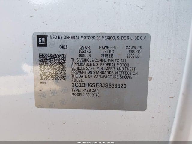 2018 CHEVROLET CRUZE LT AUTO 9