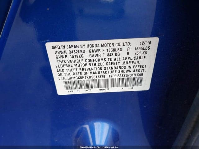 2017 HONDA FIT EX 9