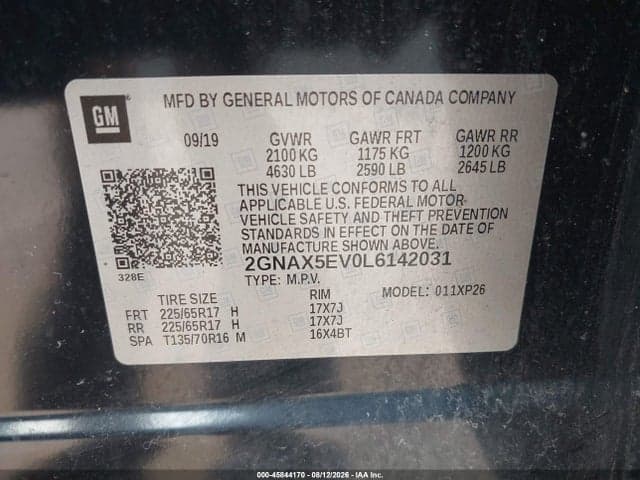 2020 CHEVROLET EQUINOX AWD 1FL 9
