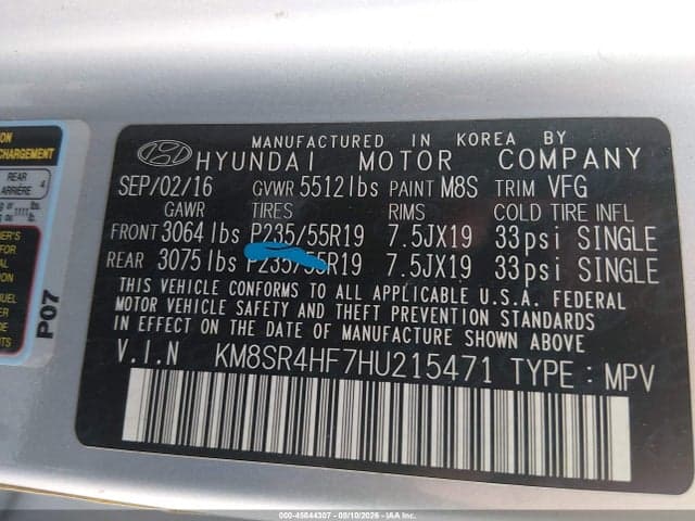 2017 HYUNDAI SANTA FE LIMITED ULTIMATE 9