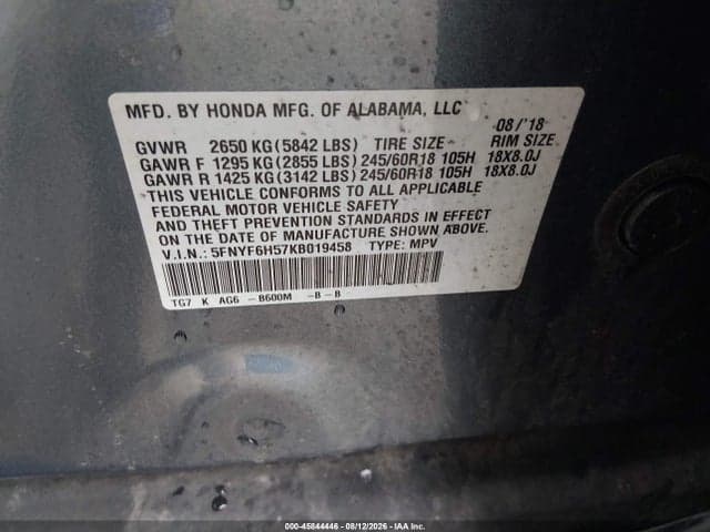 2019 HONDA PILOT EX-L 9