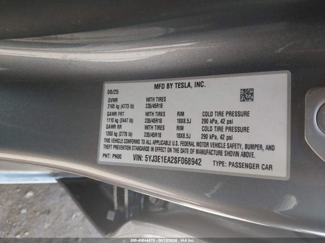 2025 TESLA MODEL 3 LONG RANGE REAR-WHEEL DRIVE/STANDARD REAR-WHEEL DRIVE 9