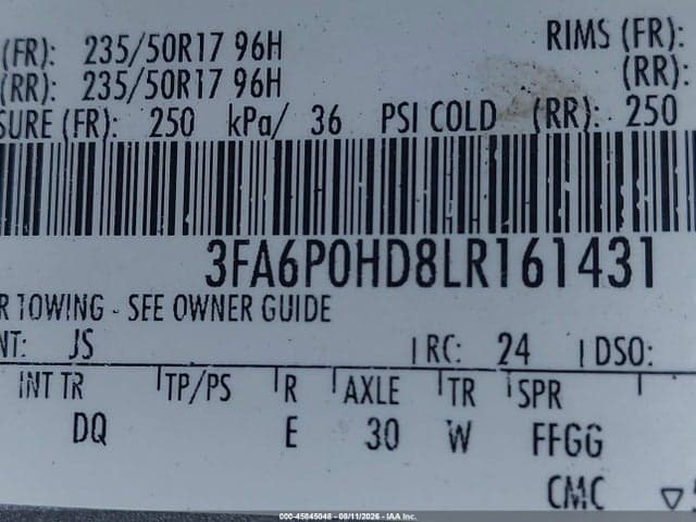 2020 FORD FUSION SE 9