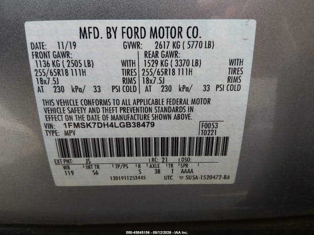 2020 FORD EXPLORER XLT 9