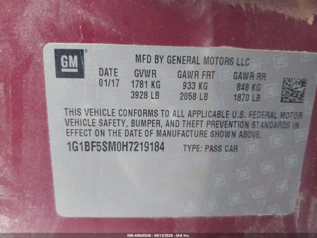 2017 CHEVROLET CRUZE PREMIER AUTO 9