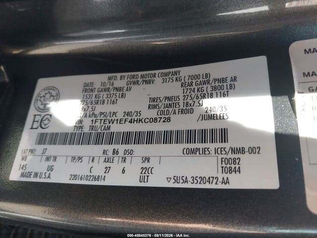 2017 FORD F-150 XLT 9