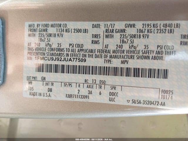 2018 FORD ESCAPE TITANIUM 9