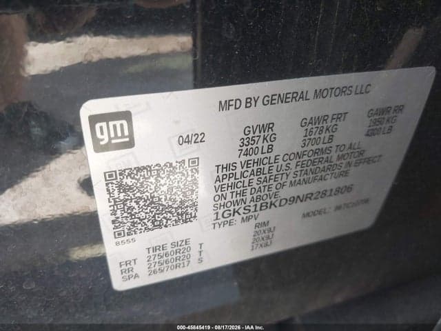 2022 GMC YUKON 2WD SLT 9