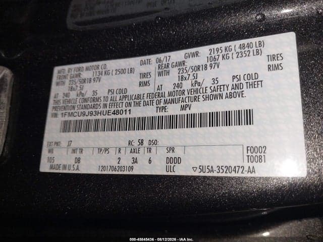 2017 FORD ESCAPE TITANIUM 9