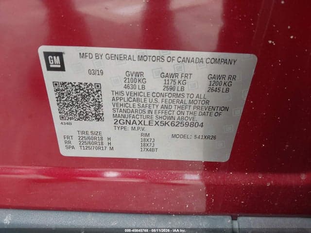 2019 CHEVROLET EQUINOX LT 9