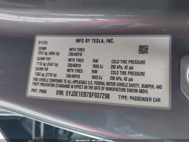 2025 TESLA MODEL 3 LONG RANGE ALL-WHEEL DRIVE 9