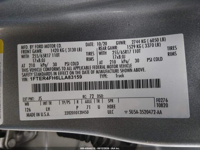 2020 FORD RANGER XLT 9