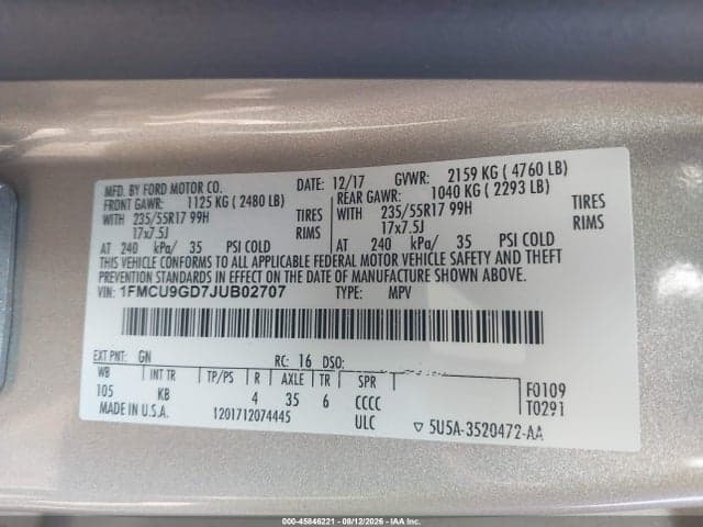 2018 FORD ESCAPE SE 9