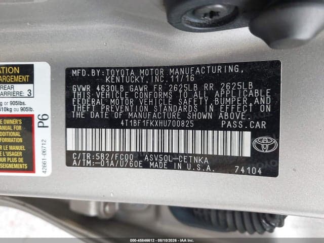 2017 TOYOTA CAMRY LE 9