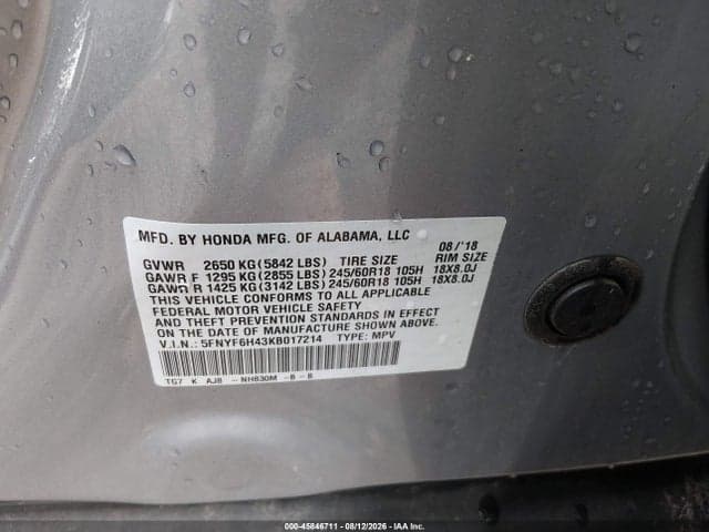 2019 HONDA PILOT EX-L 9