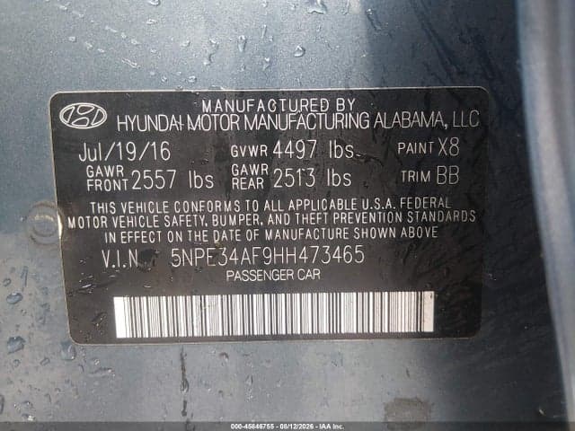 2017 HYUNDAI SONATA SPORT 9