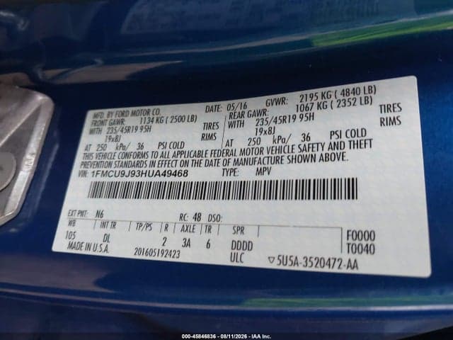 2017 FORD ESCAPE TITANIUM 9