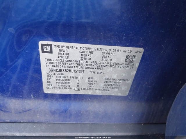 2017 CHEVROLET TRAX LS 9