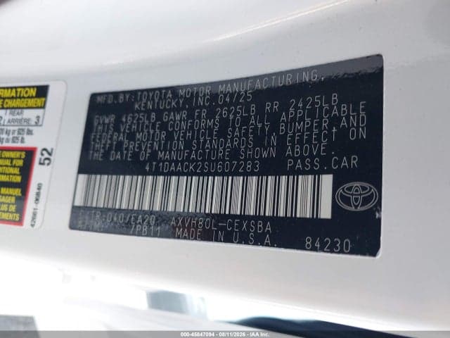 2025 TOYOTA CAMRY SE 9