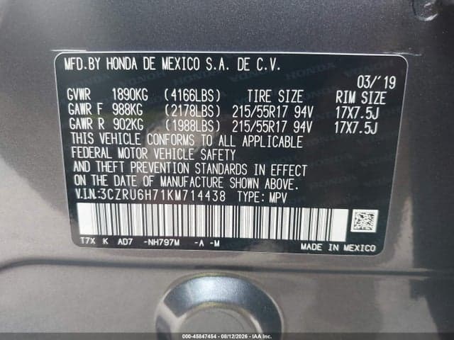 2019 HONDA HR-V EX-L 9