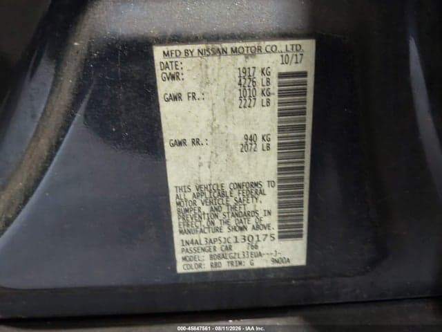 2018 NISSAN ALTIMA 2.5 S 9