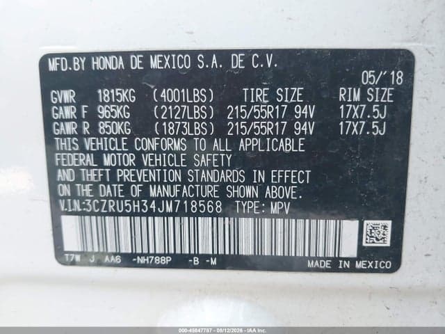 2018 HONDA HR-V LX 9