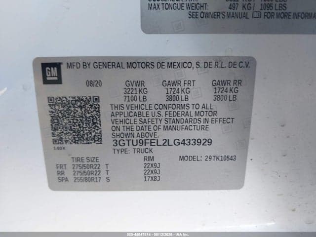 2020 GMC SIERRA 1500 4WD SHORT BOX DENALI 9