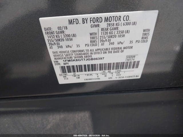 2018 FORD EXPLORER SPORT 9