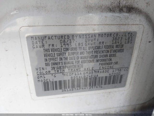 2017 NISSAN SENTRA S 9