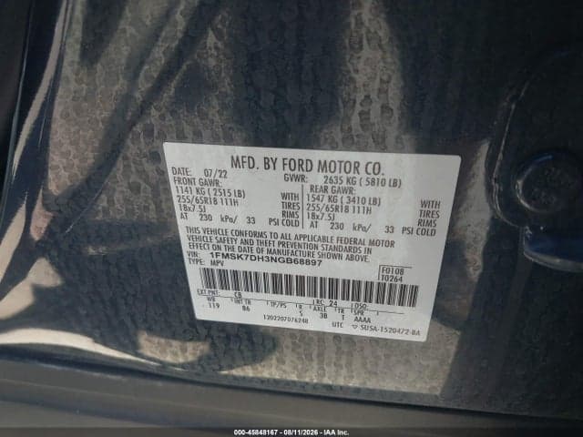 2022 FORD EXPLORER XLT 9