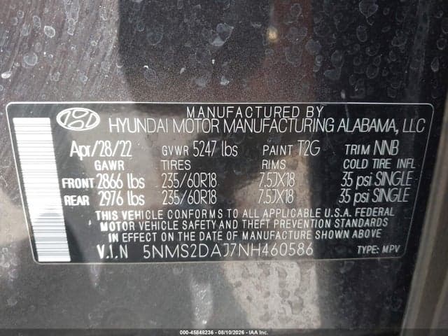 2022 HYUNDAI SANTA FE SEL 9