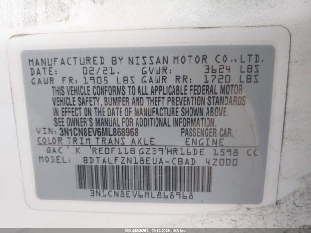2021 NISSAN VERSA SV XTRONIC CVT 9