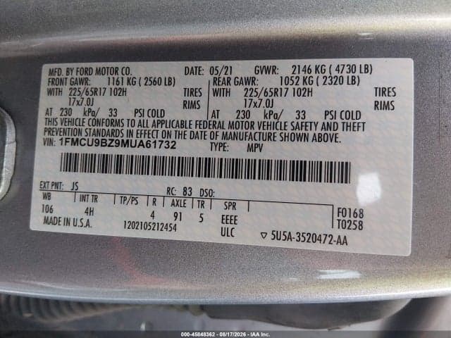 2021 FORD ESCAPE SE HYBRID 9