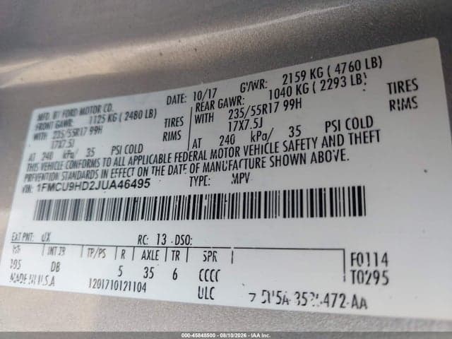 2018 FORD ESCAPE SEL 9