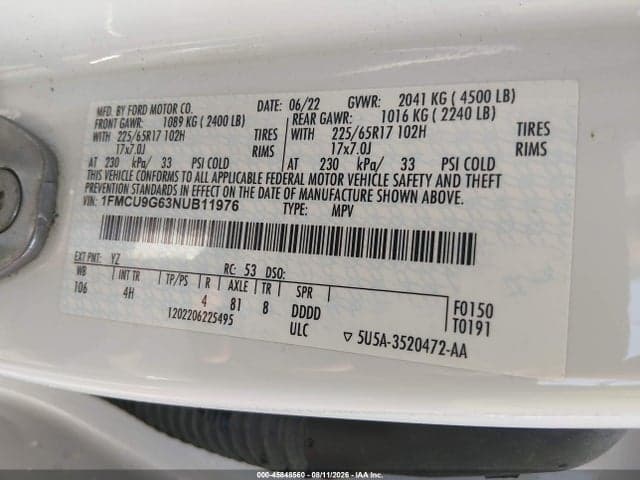 2022 FORD ESCAPE SE 9
