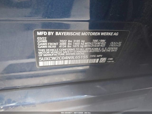 2022 BMW X7 XDRIVE40I 9