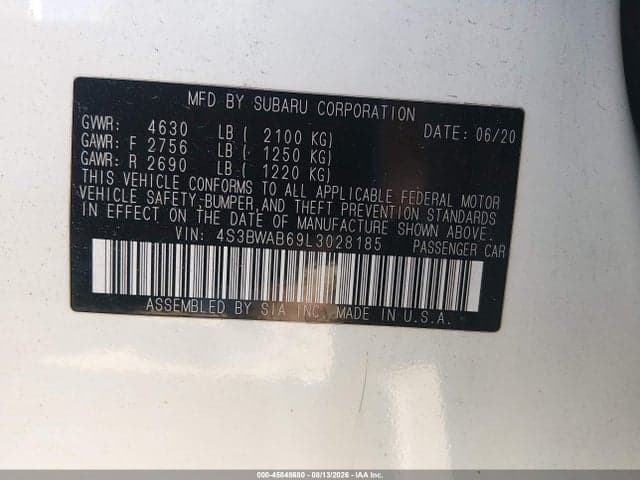 2020 SUBARU LEGACY 9