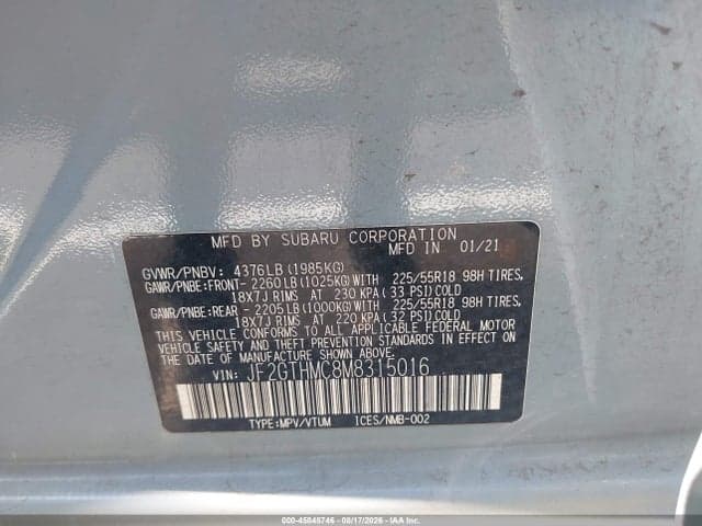 2021 SUBARU CROSSTREK LIMITED 9